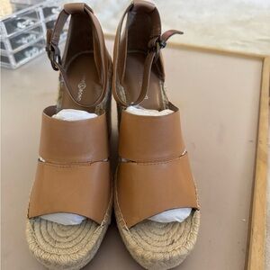 Treasure & Bond Tan Espadrille Wedge Sandals